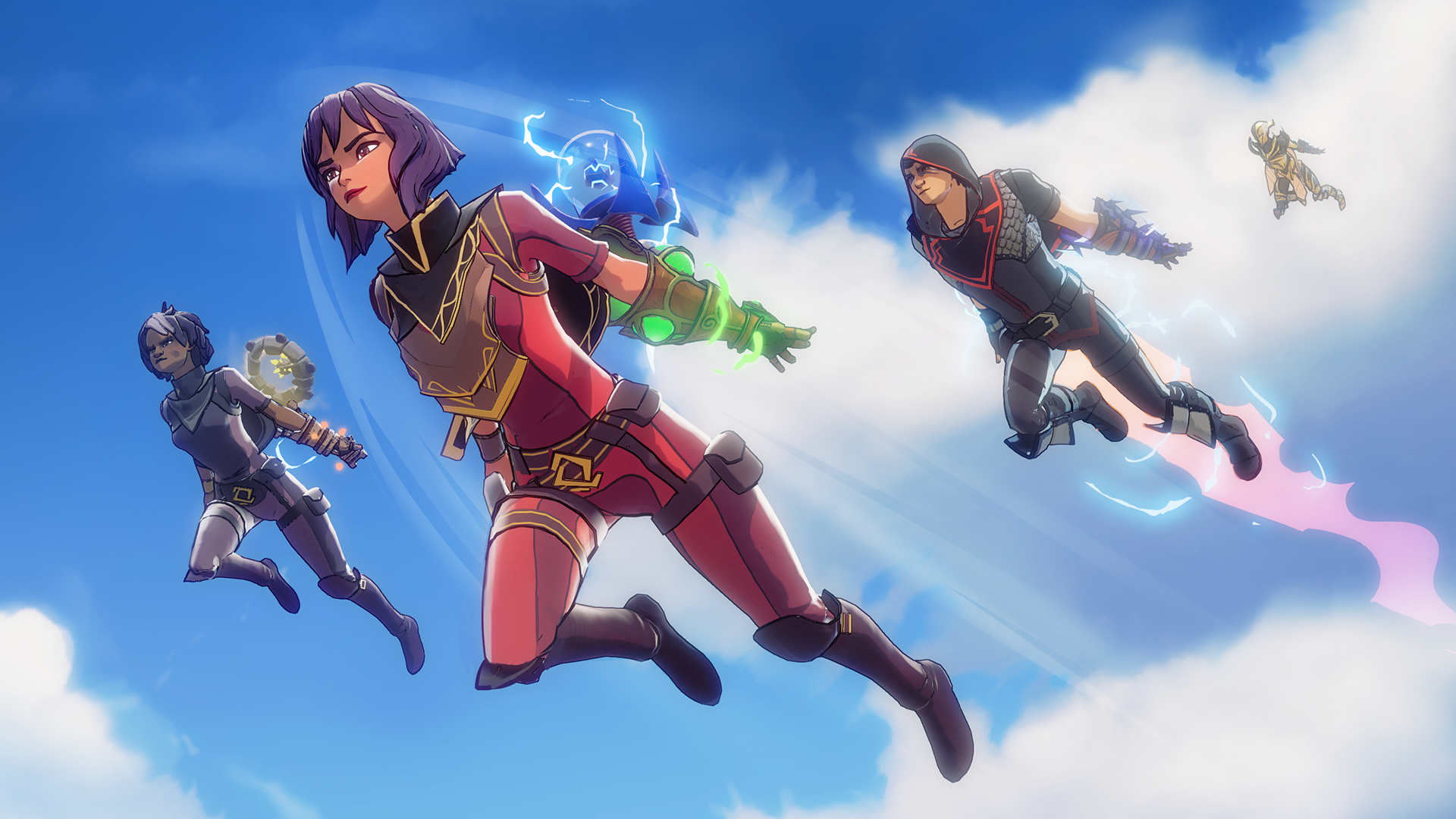 Battlemages in flight over the Hollow Lands